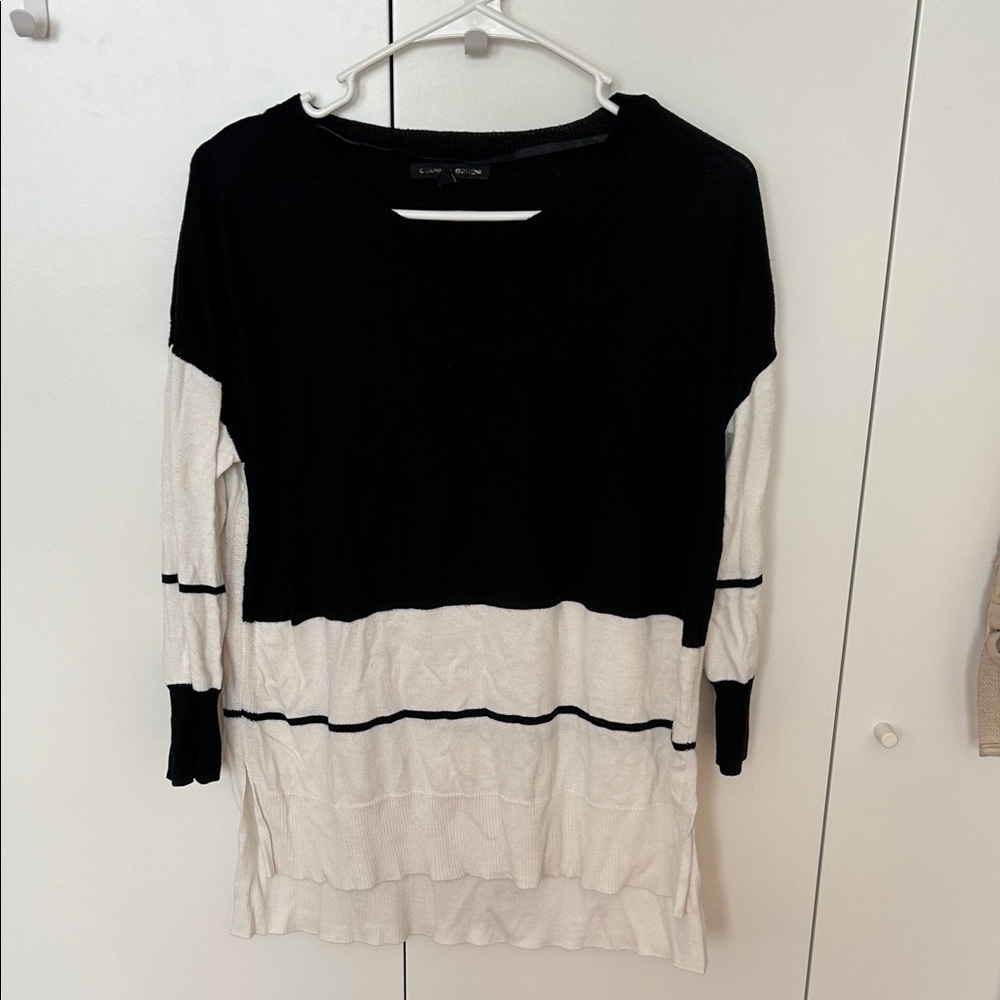 Cable & Gauge Black and White Sweater